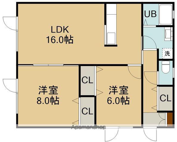メゾンドカーム(2LDK/2階)の間取り写真