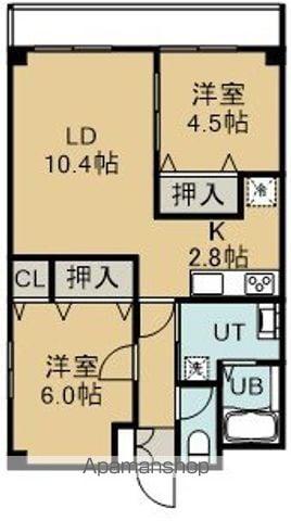 ピュアライフ桔梗(2LDK/3階)の間取り写真