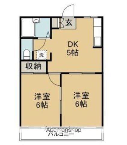 サンステージ上助任(2DK/1階)の間取り写真