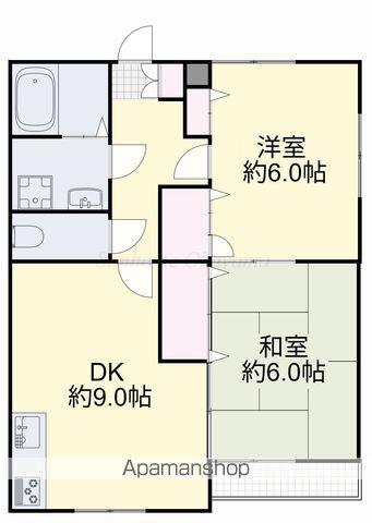 エステート石原 A(2LDK/2階)の間取り写真