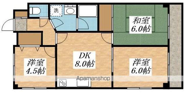 ビアーレ小金井(3DK/3階)の間取り写真