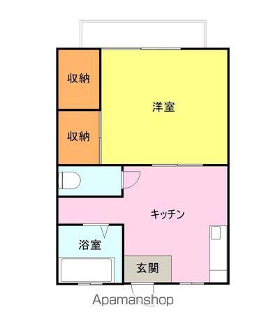 メゾンU(1K/2階)の間取り写真