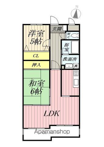 グリュンネベルグTAKANOⅡ(2LDK/2階)の間取り写真