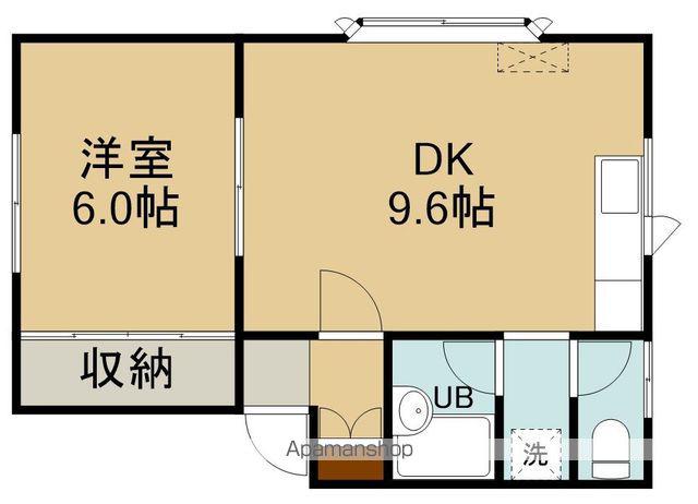 ワイアパート(1DK/2階)の間取り写真