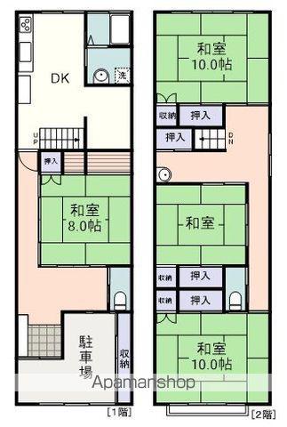 東海道本線 静岡駅 バス乗車時間：9分 中町バス停で下車 徒歩11分 2階建 築40年(4DK)の間取り写真
