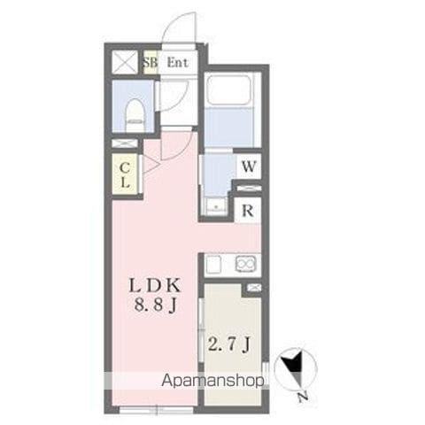 LUORE浅間町(1LDK/4階)の間取り写真