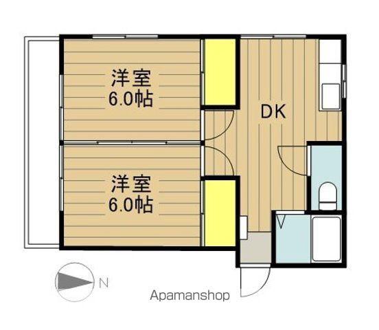 サンハイツ高橋(2DK/2階)の間取り写真