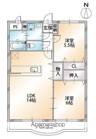 マリベールダンク(2LDK/3階)の間取り写真