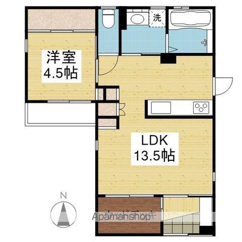 ホワイトボックスB棟(1LDK/1階)の間取り写真