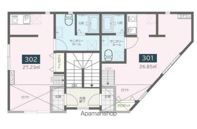 IZUMI03(ワンルーム/3階)の間取り写真