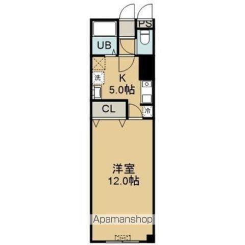 トクトラストⅤ(1K/3階)の間取り写真
