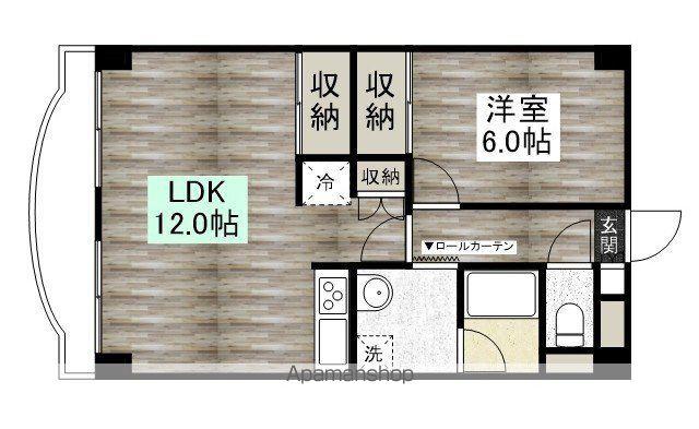 カーサ岸町(1LDK/3階)の間取り写真