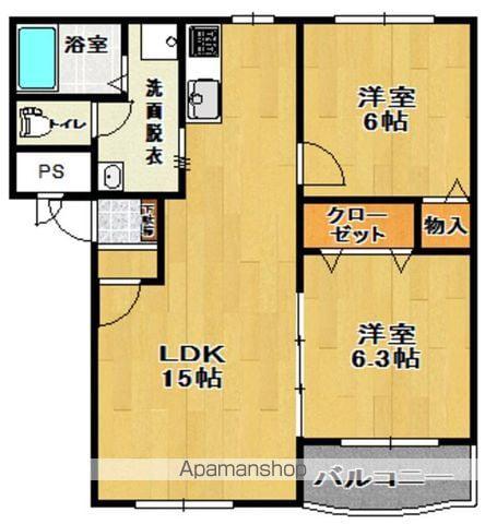 マンションドム富久山Ⅱ(2LDK/3階)の間取り写真
