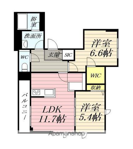 クラーロ・カーサ(2LDK/2階)の間取り写真