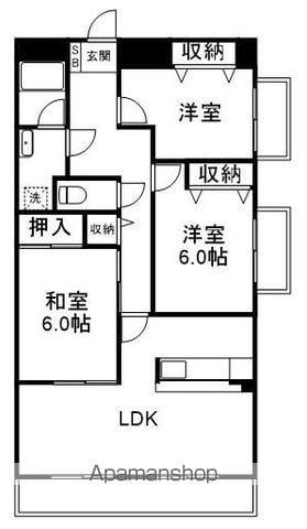 サエラ八千代台(3LDK/4階)の間取り写真