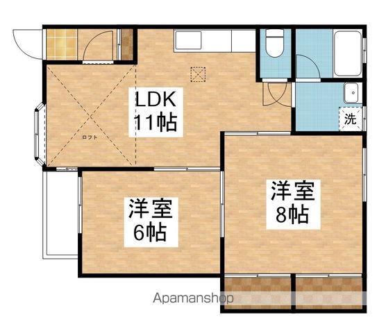 ヴィラ・ランコントレ(2LDK/2階)の間取り写真