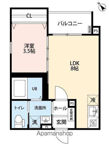ROBOT HOME井尻Ⅲ(1LDK/2階)の間取り写真