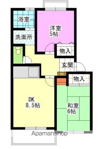 ティコーポ A(2DK/1階)の間取り写真