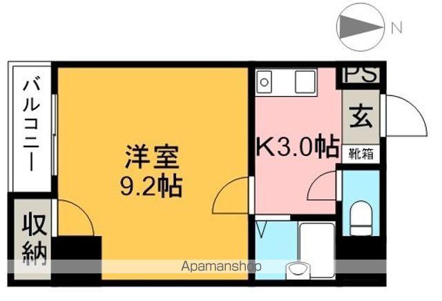 シティガーデン上町(1K/5階)の間取り写真