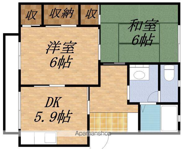 フレグランス飯島ABC棟(2DK/2階)の間取り写真