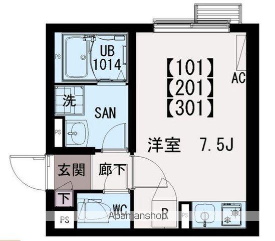 TS.西小岩(ワンルーム/3階)の間取り写真