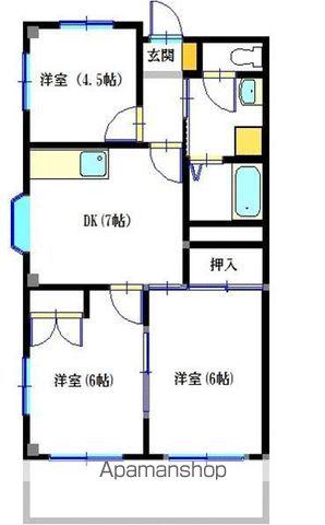 サンコート中里台パートⅤ(3DK/3階)の間取り写真