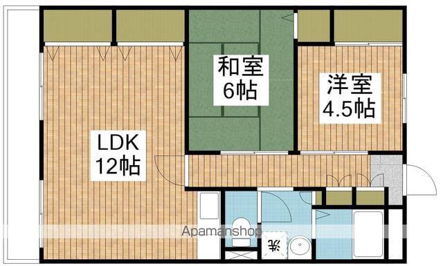 メゾン・ロベリア(2LDK/4階)の間取り写真