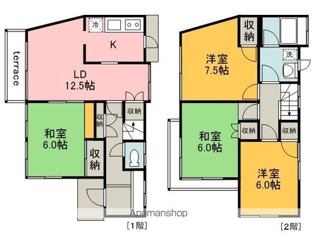 京王電鉄京王線 つつじケ丘駅 徒歩14分 2階建 築47年(4LDK)の間取り写真