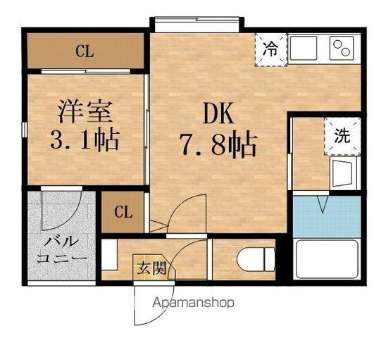 HARMONY TERRACE(1DK/3階)の間取り写真