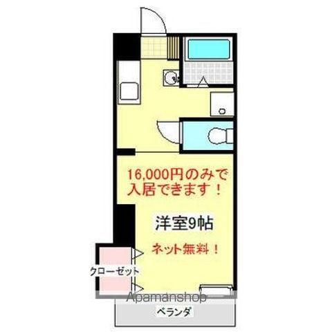 ディアコート河(ワンルーム/2階)の間取り写真