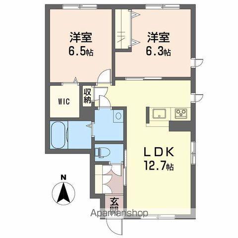 カーサレジオ A(2LDK/1階)の間取り写真