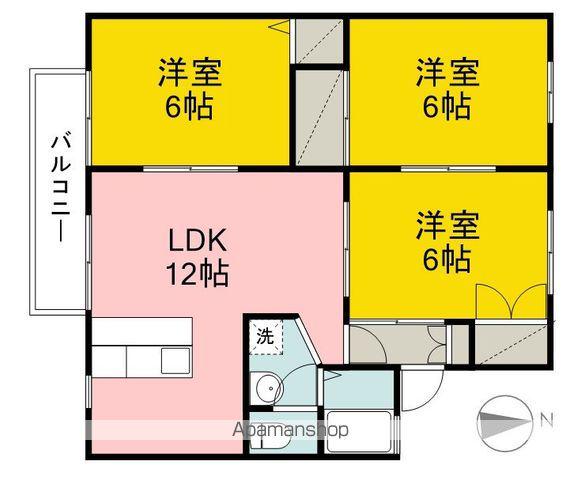 ハイブリッジB棟(3LDK/2階)の間取り写真