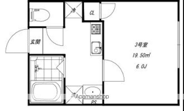 クレサージュ新松戸Ⅱ(1K/2階)の間取り写真