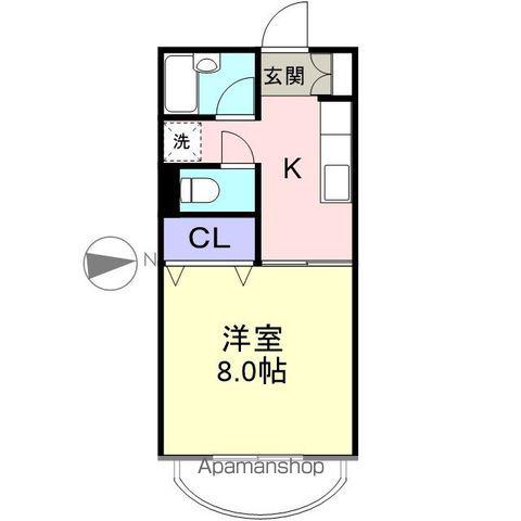 エルセラーンⅠ(1K/1階)の間取り写真