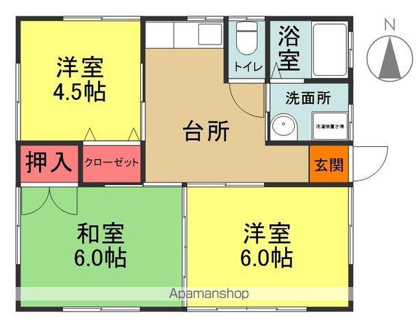 常磐線 勿来駅 バス乗車時間：10分 窪田上町バス停で下車 徒歩4分 1階建 築24年(3K)の間取り写真