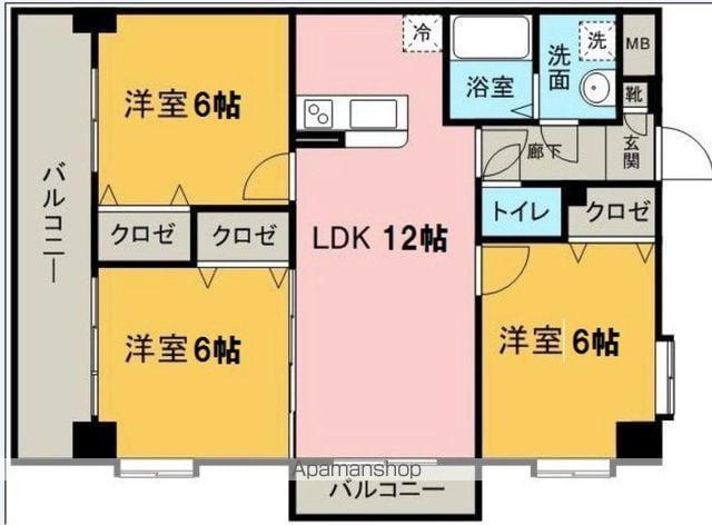 アベニールKAI(3LDK/5階)の間取り写真