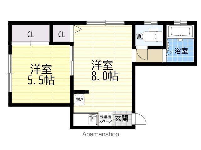 長居ビル(1LDK/2階)の間取り写真