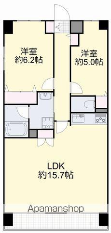 ル・サンク西市(2LDK/1階)の間取り写真