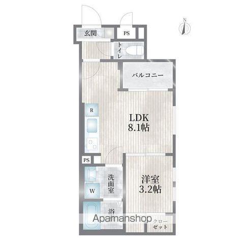 CHERIM元志賀町二丁目(1LDK/1階)の間取り写真