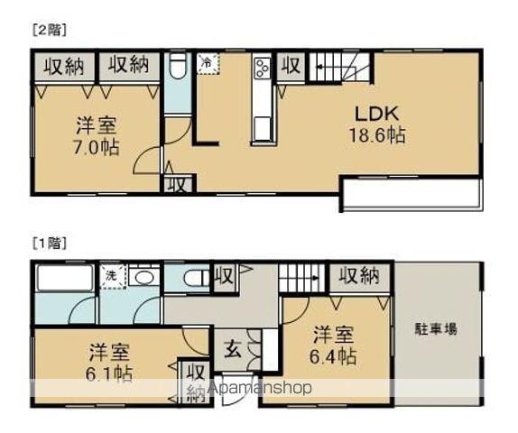 中央本線 阿佐ケ谷駅 徒歩16分 2階建 築1年(3LDK)の間取り写真