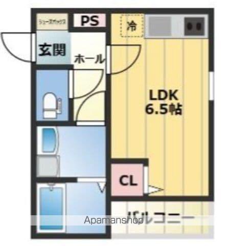THE NOBLES六ツ門(ワンルーム/1階)の間取り写真