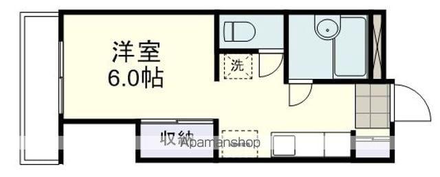 コーポトヨハラ(ワンルーム/1階)の間取り写真