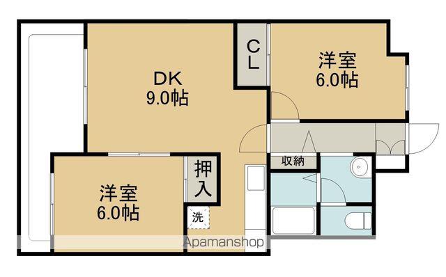 ジェイステージ苫小牧Ⅱ(2LDK/2階)の間取り写真