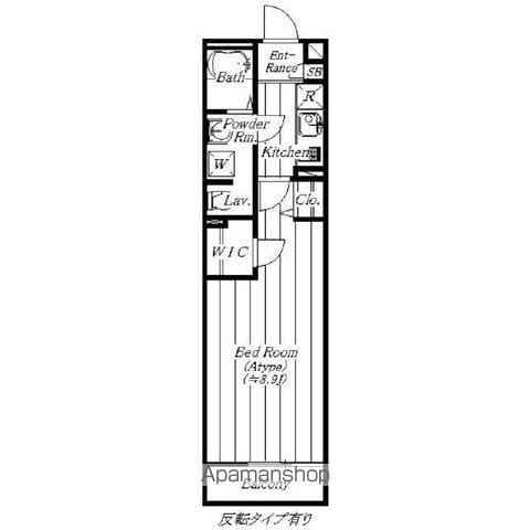 アムール右京(1K/1階)の間取り写真