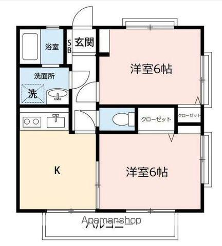 ヒルサイト洋光台(2K/1階)の間取り写真