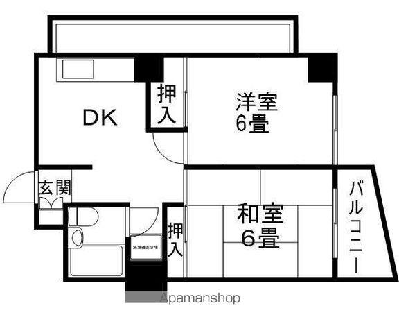 ハイホームズ七瀬(2DK/2階)の間取り写真