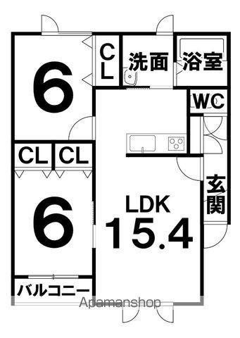 ボヌール光南(2LDK/1階)の間取り写真