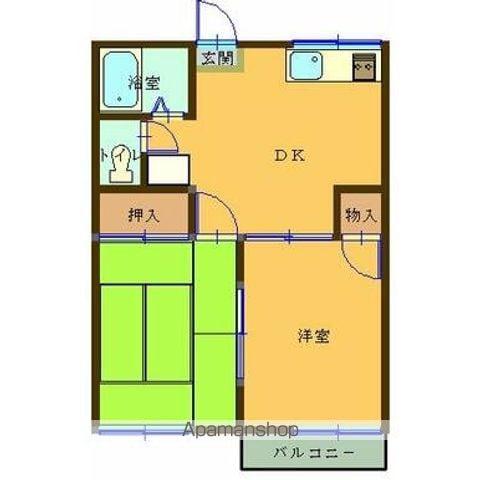 米丸ハイツ(2DK/2階)の間取り写真