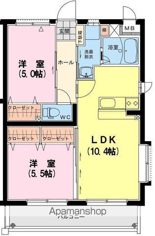 エスペランサⅢ(2LDK/1階)の間取り写真