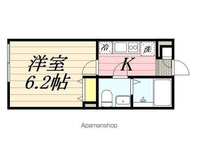 ファーナ津田沼(1K/1階)の間取り写真